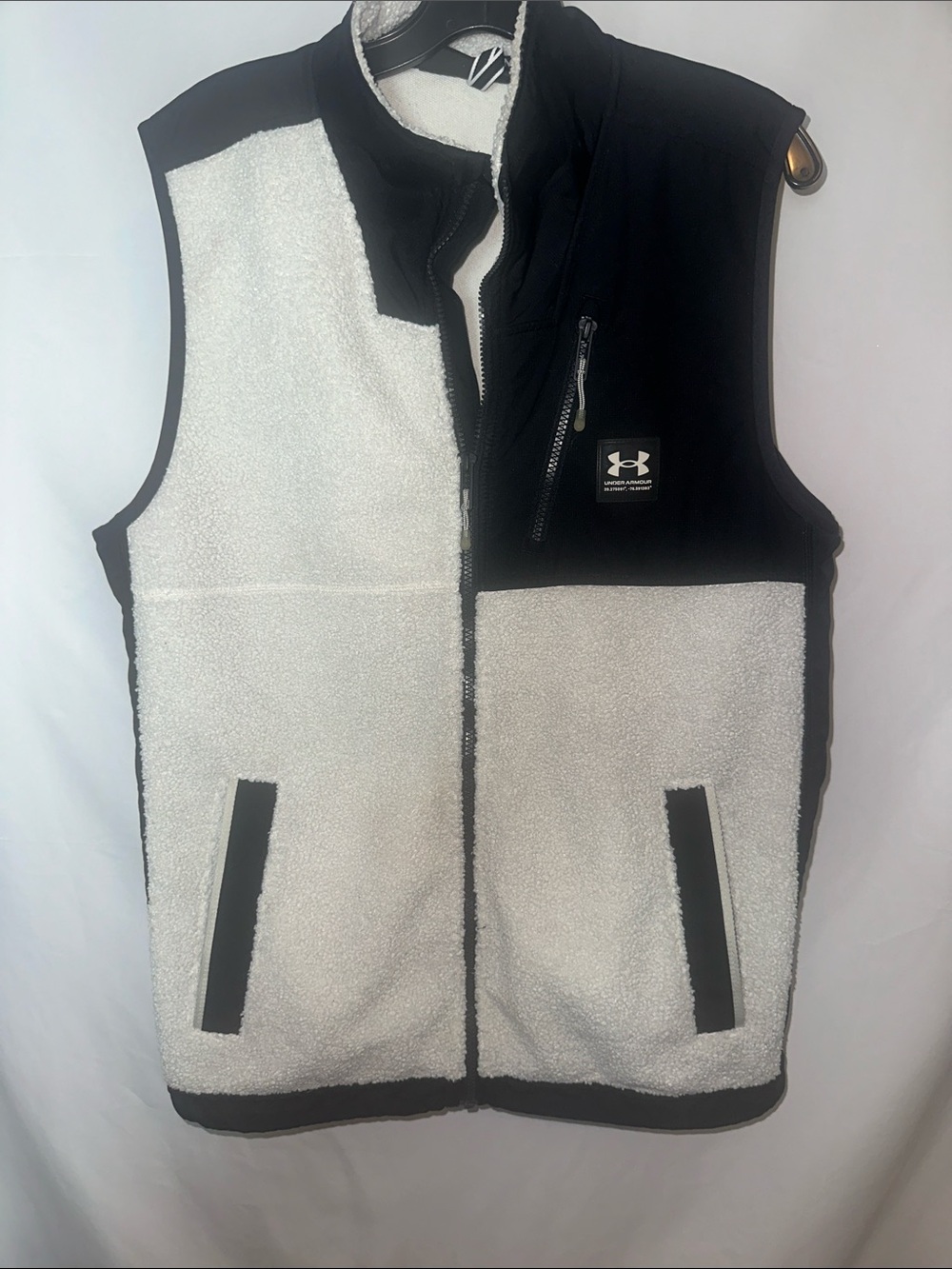 Under Armour Black & White Sherpa Fleece Vest for Men